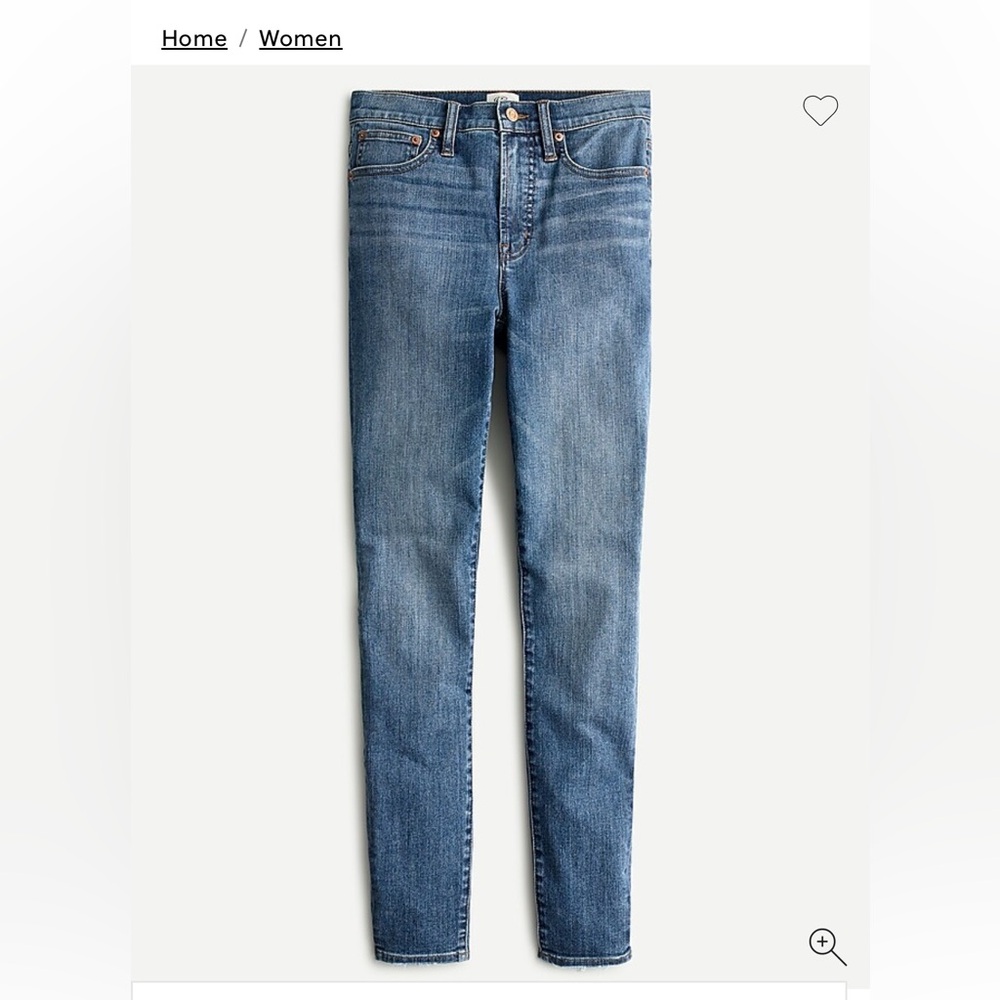 J. Crew 10" highest-rise toothpick jean in Flaxflower wash